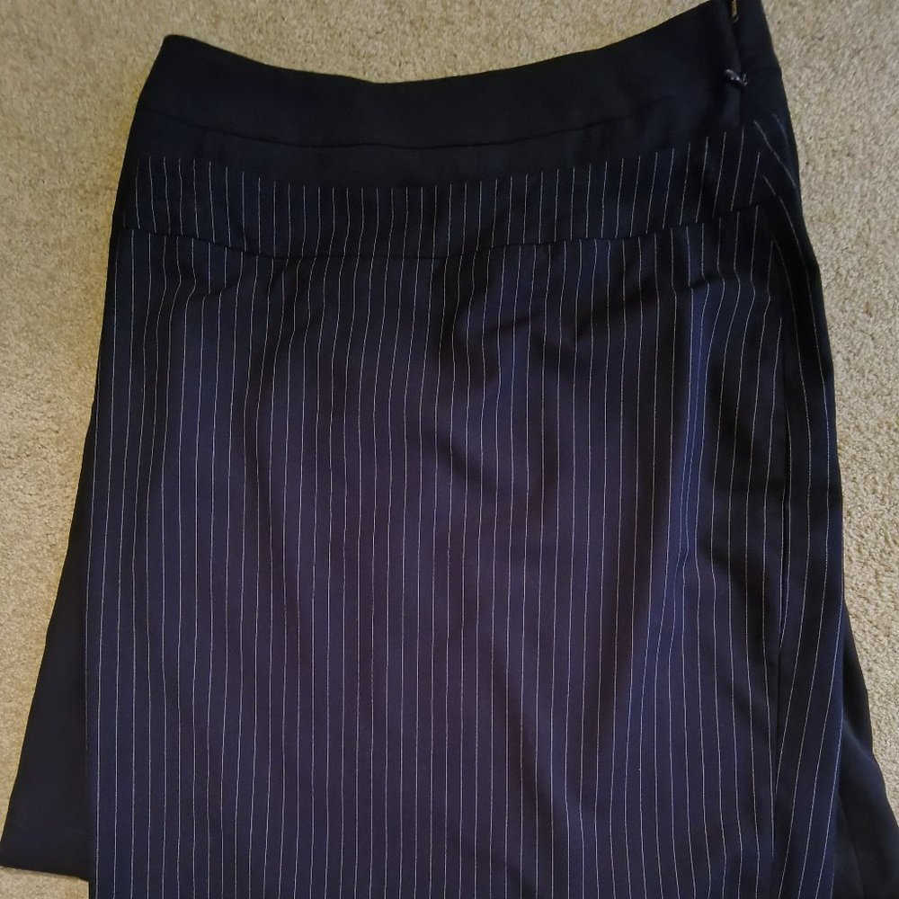 2 - Jones New York Skirts (1-Blue Stripe, 1-Black) Size 14